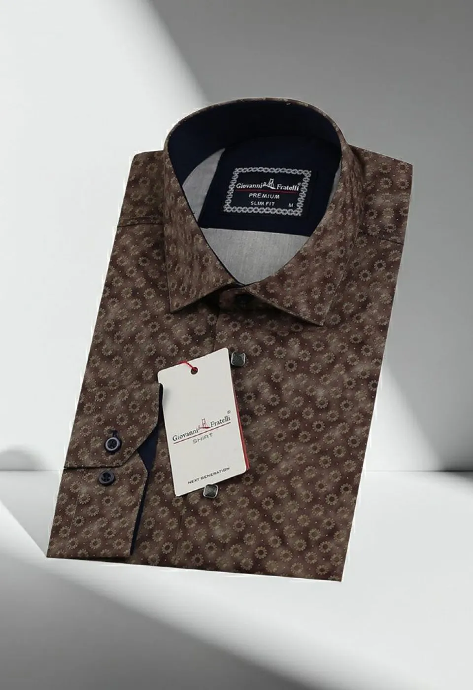 Slim Fit Uzun Kol Desenli Dijital Baskılı Erkek Gömlek 3GMK316114007