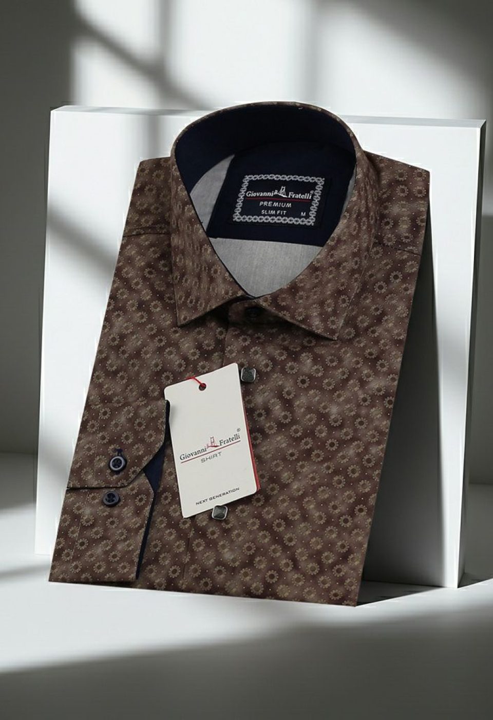 6114 CR DIGITAL 007 Slim Fit Uzun Kol Desenli Dijital Baskılı Erkek Gömlek 3GMK316114007 - Giovanni Fratelli