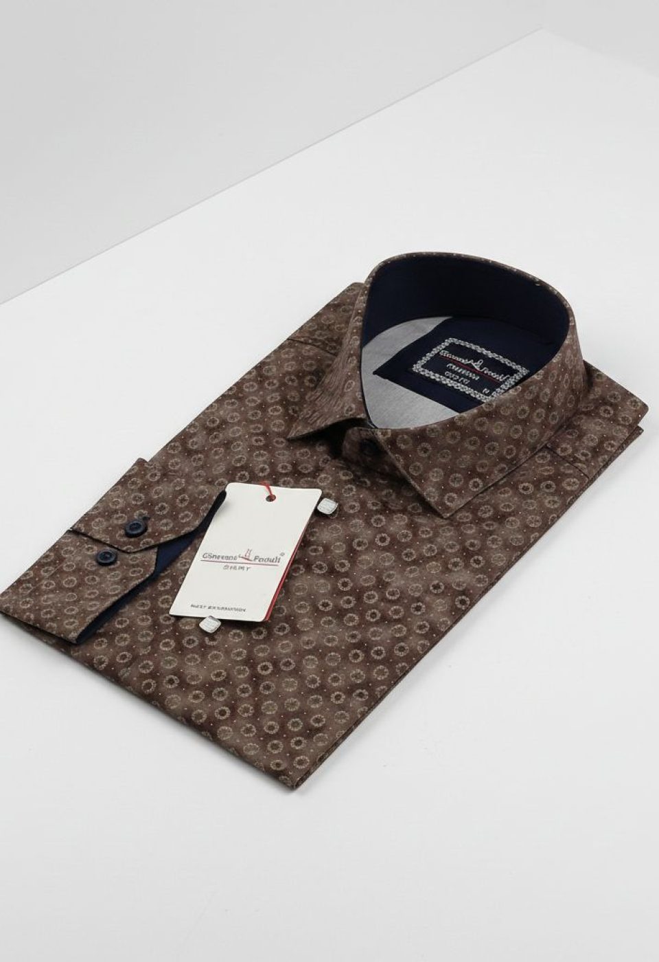 Slim Fit Uzun Kol Desenli Dijital Baskılı Erkek Gömlek 3GMK316114007