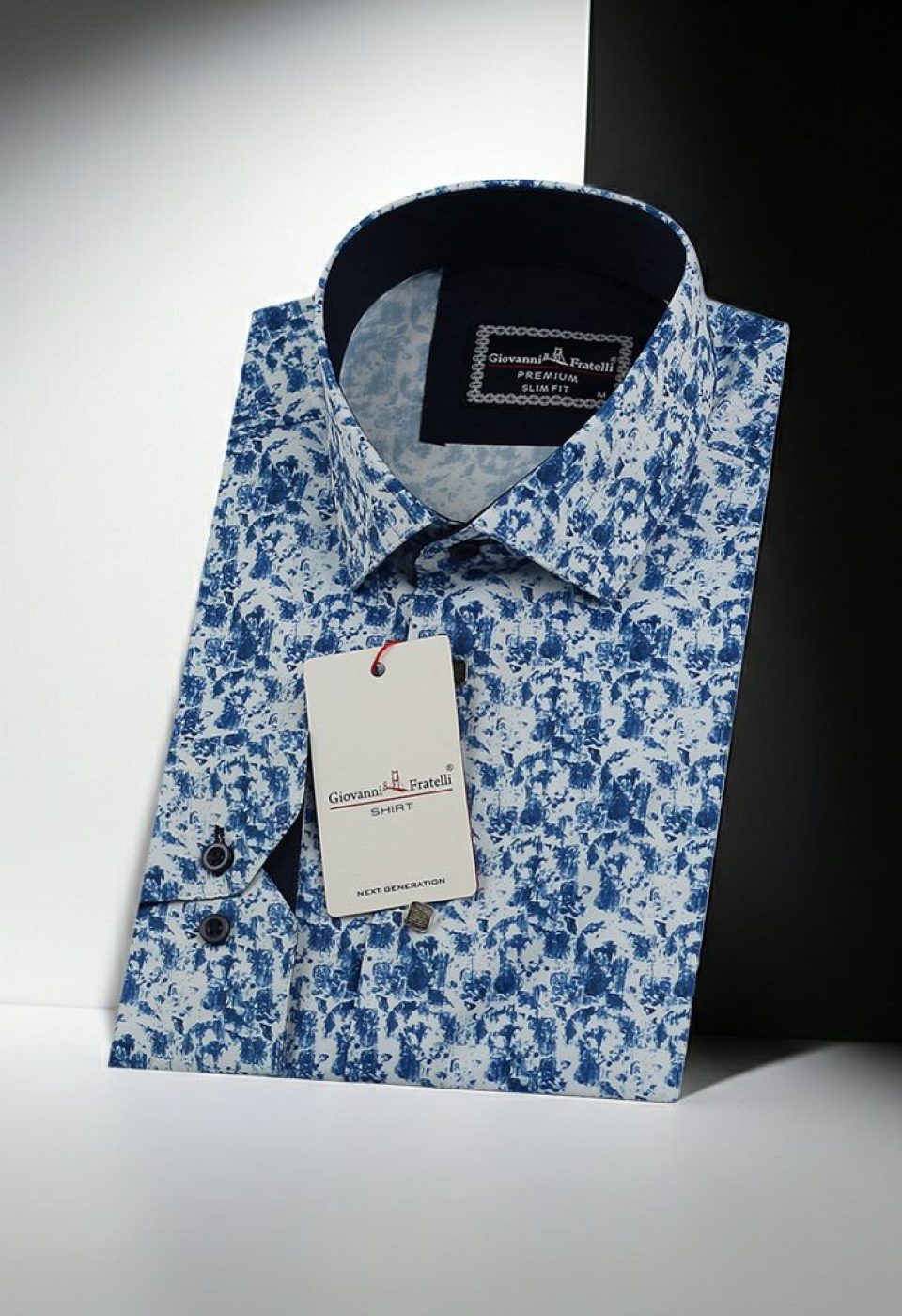 Slim Fit Uzun Kol Desenli Dijital Baskılı Erkek Gömlek 3GMK316114008