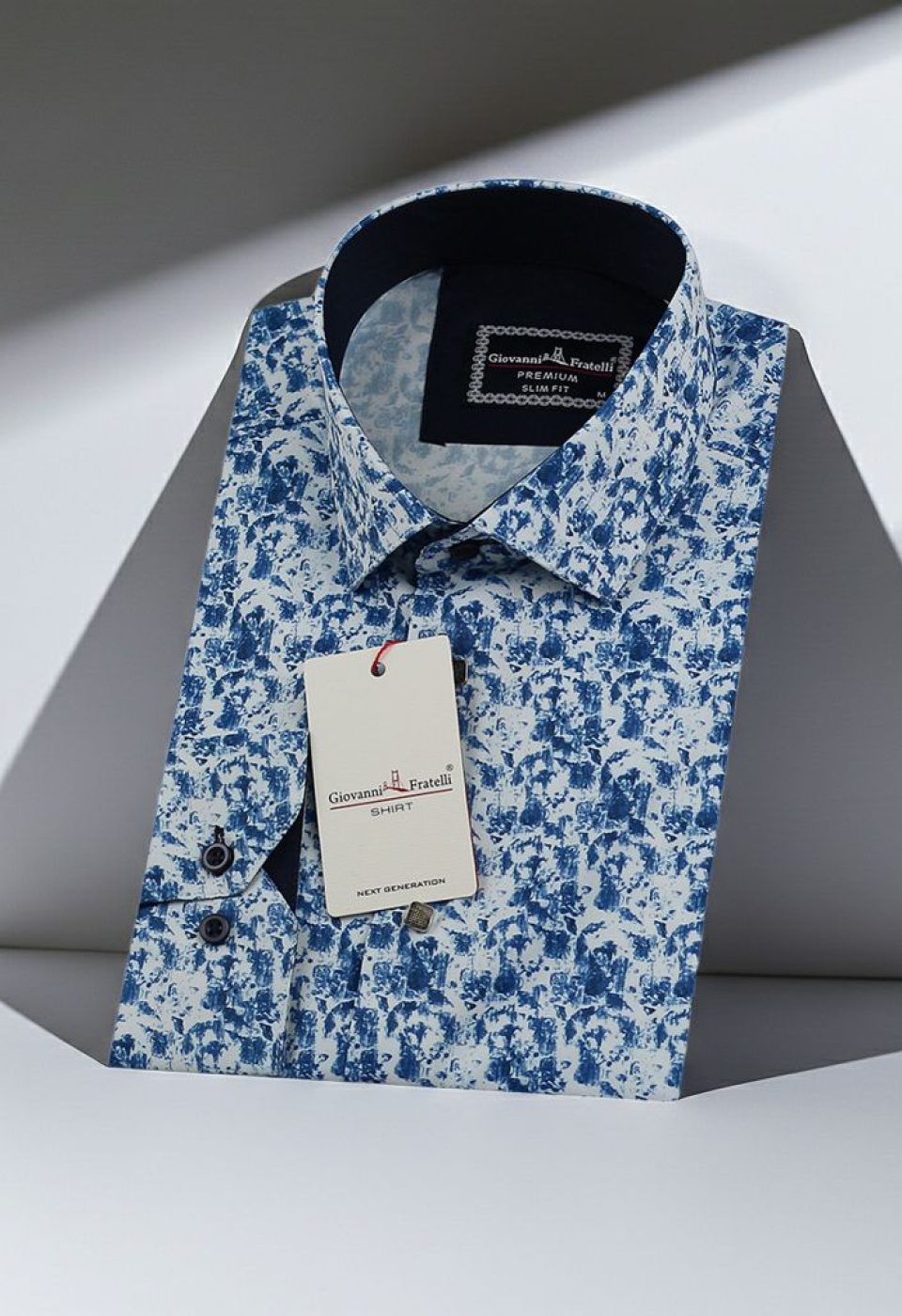 6114 CR DIGITAL 008 Slim Fit Uzun Kol Desenli Dijital Baskılı Erkek Gömlek 3GMK316114008 - Giovanni Fratelli