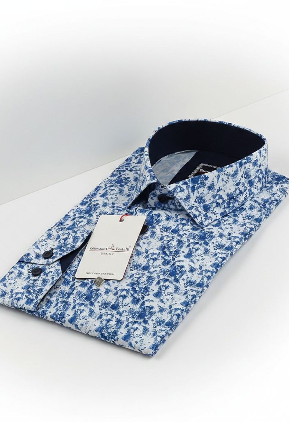 Slim Fit Uzun Kol Desenli Dijital Baskılı Erkek Gömlek 3GMK316114008