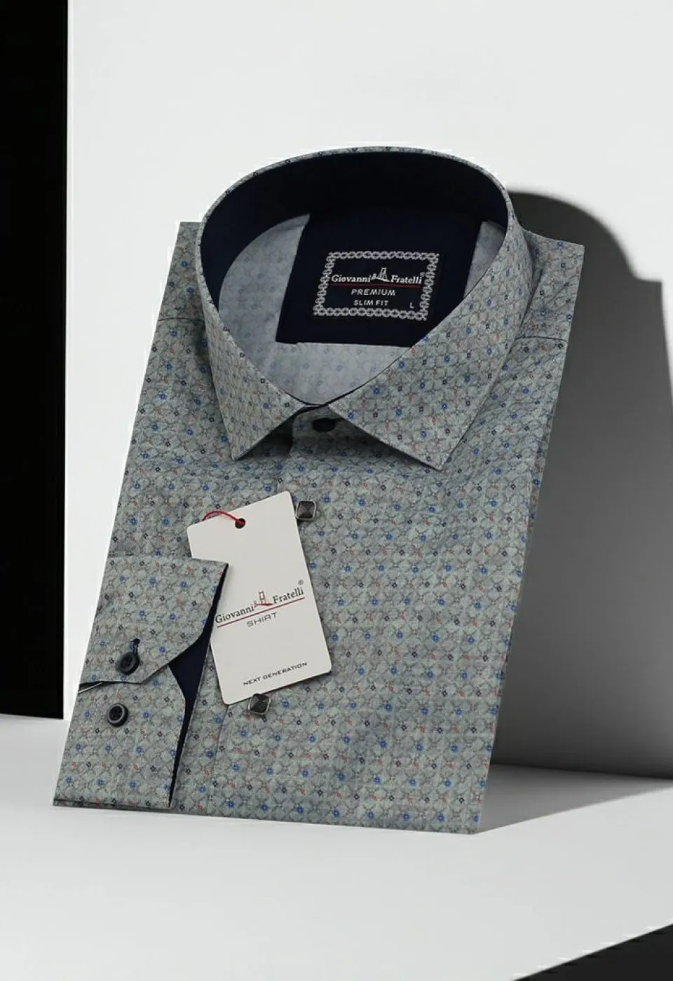 Slim Fit Uzun Kol Desenli Dijital Baskılı Erkek Gömlek 3GMK316114009