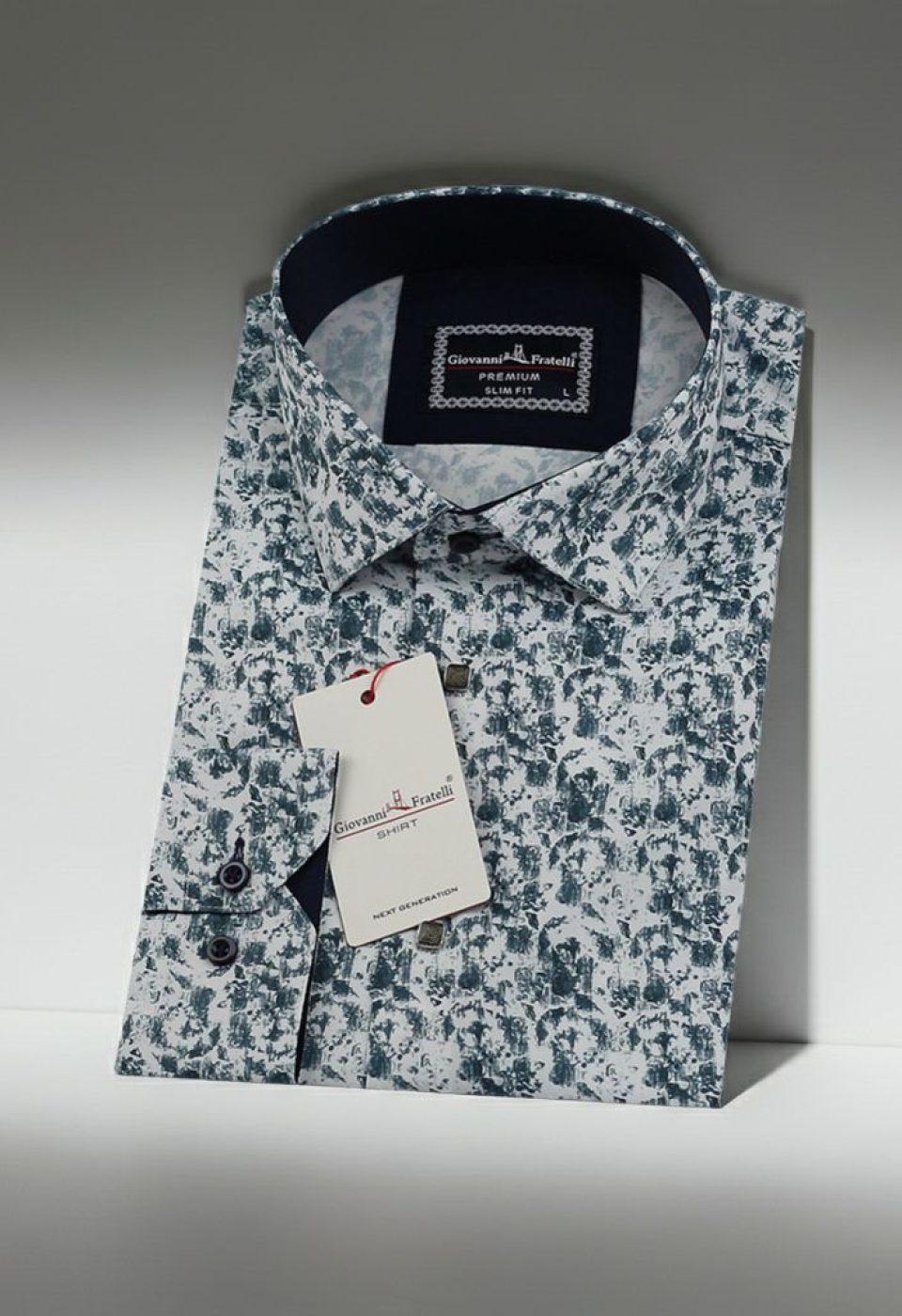 Slim Fit Uzun Kol Desenli Dijital Baskılı Erkek Gömlek 3GMK316114012 - Giovanni Fratelli