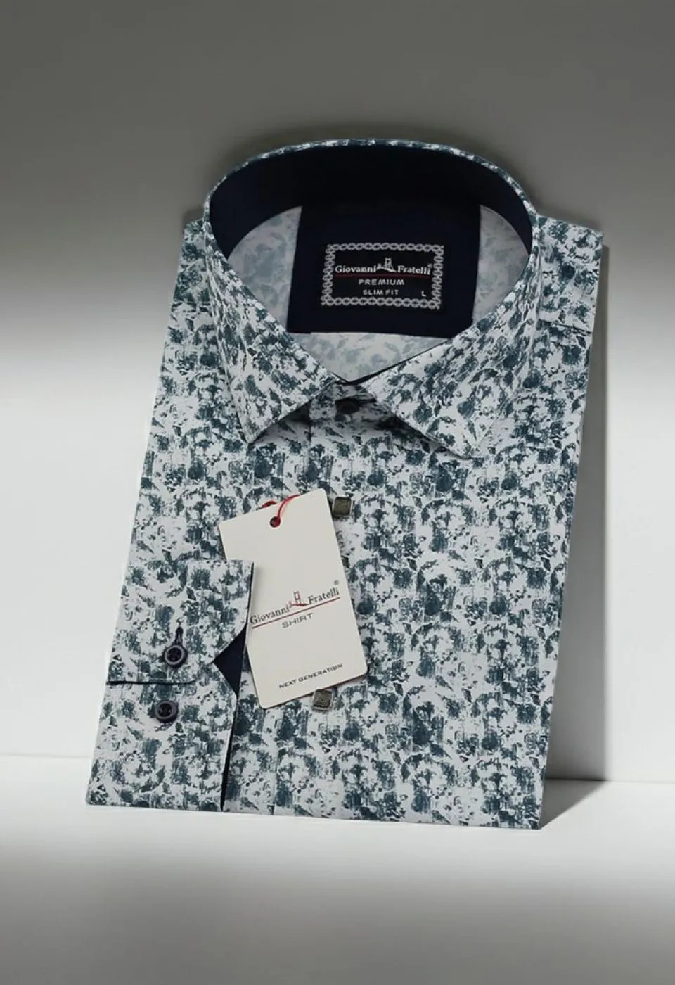 Slim Fit Uzun Kol Desenli Dijital Baskılı Erkek Gömlek 3GMK316114012 - Giovanni Fratelli