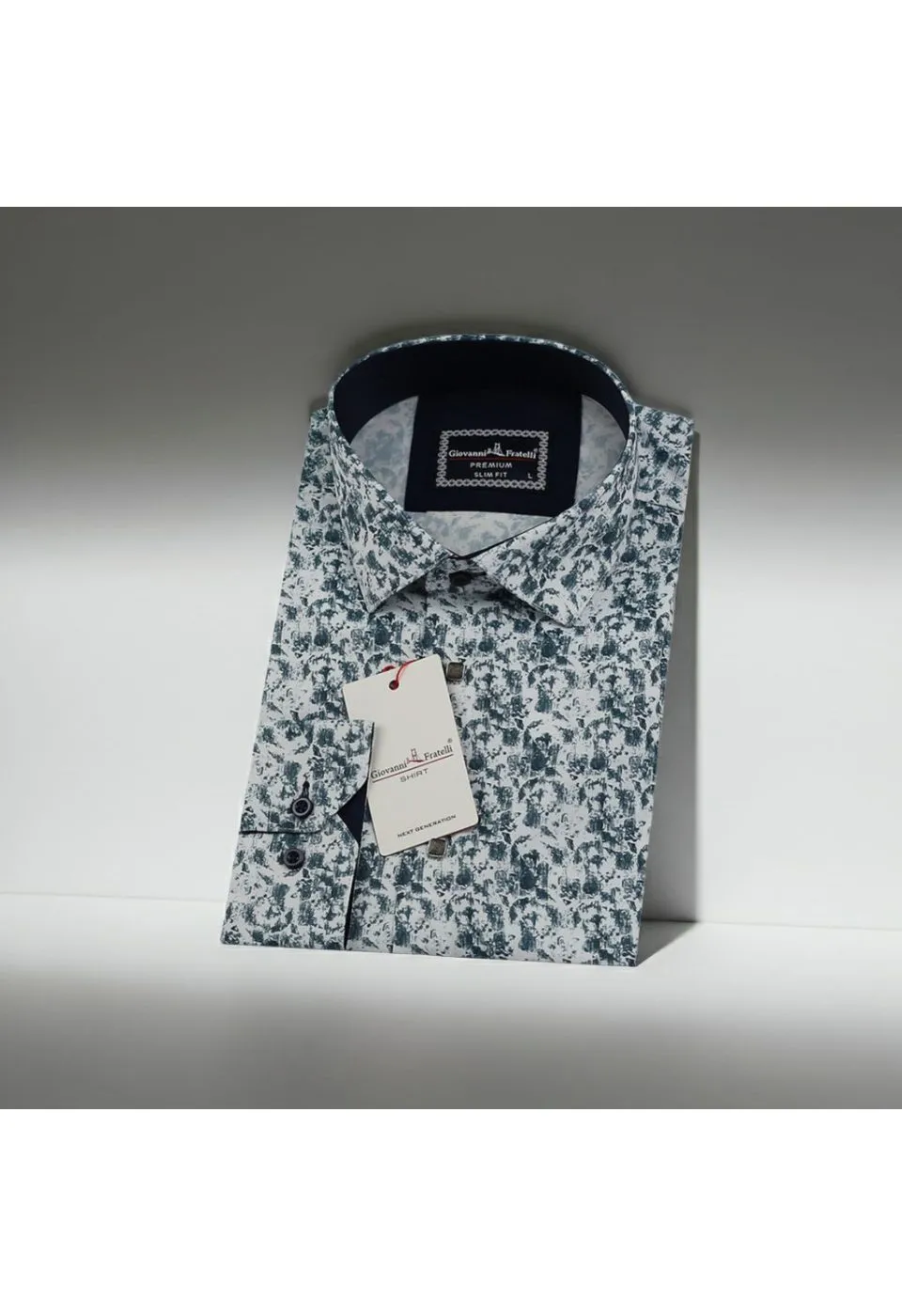 Slim Fit Uzun Kol Desenli Dijital Baskılı Erkek Gömlek 3GMK316114012 - Giovanni Fratelli
