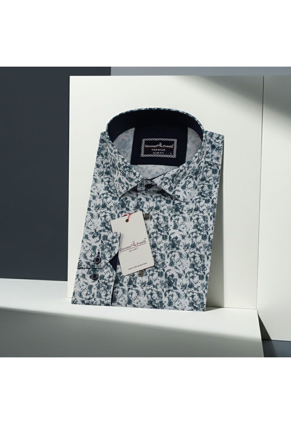 Slim Fit Uzun Kol Desenli Dijital Baskılı Erkek Gömlek 3GMK316114012 - Giovanni Fratelli