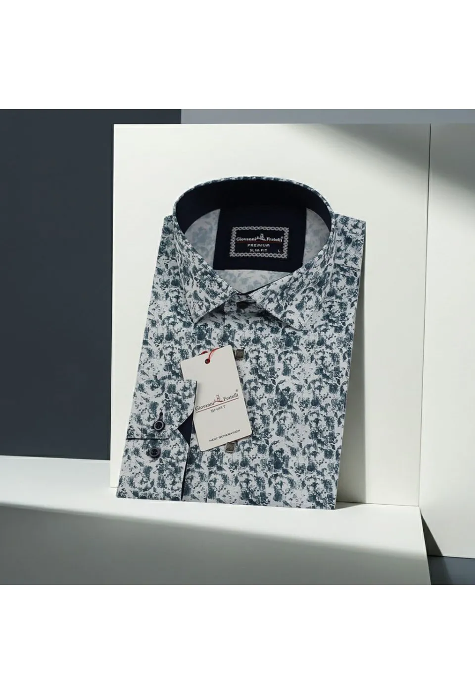 Slim Fit Uzun Kol Desenli Dijital Baskılı Erkek Gömlek 3GMK316114012 - Giovanni Fratelli