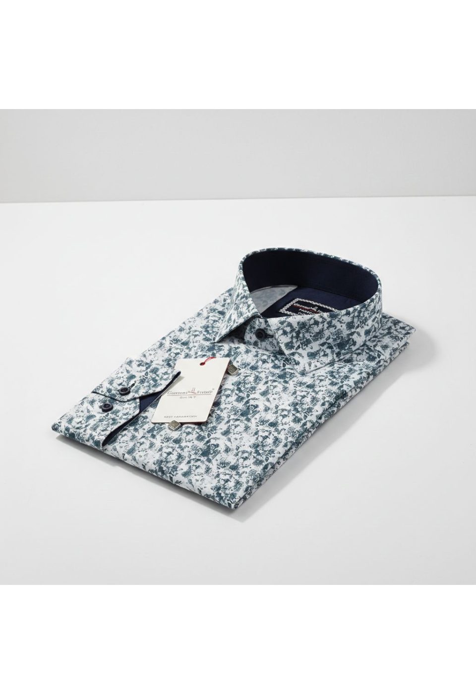 Slim Fit Uzun Kol Desenli Dijital Baskılı Erkek Gömlek 3GMK316114012 - Giovanni Fratelli