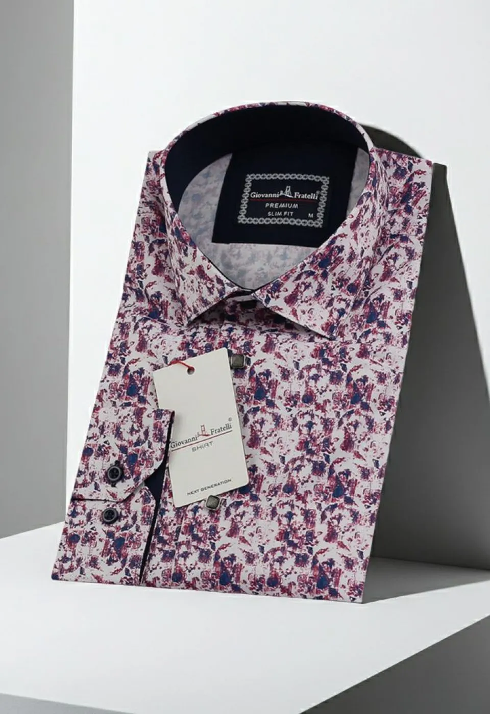 Slim Fit Uzun Kol Desenli Dijital Baskılı Erkek Gömlek 3GMK316114015