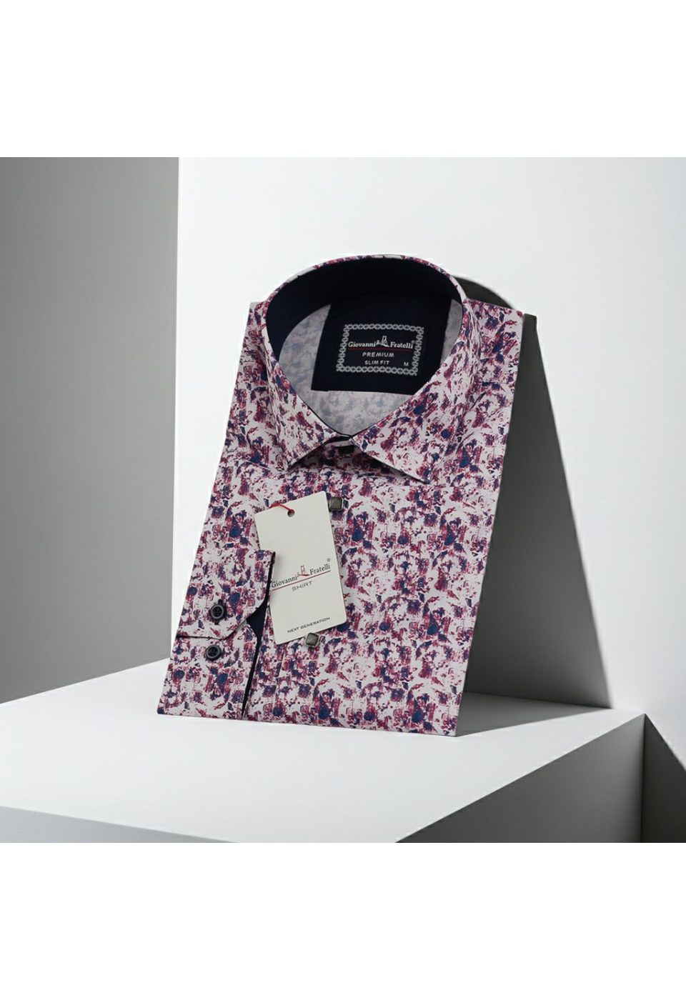 Slim Fit Uzun Kol Desenli Dijital Baskılı Erkek Gömlek 3GMK316114015 - Giovanni Fratelli