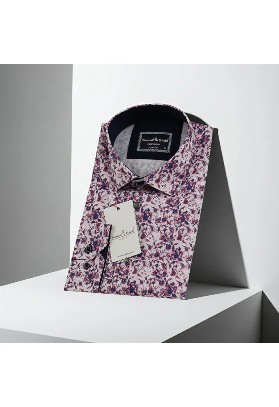 Slim Fit Uzun Kol Desenli Dijital Baskılı Erkek Gömlek 3GMK316114015 - Giovanni Fratelli