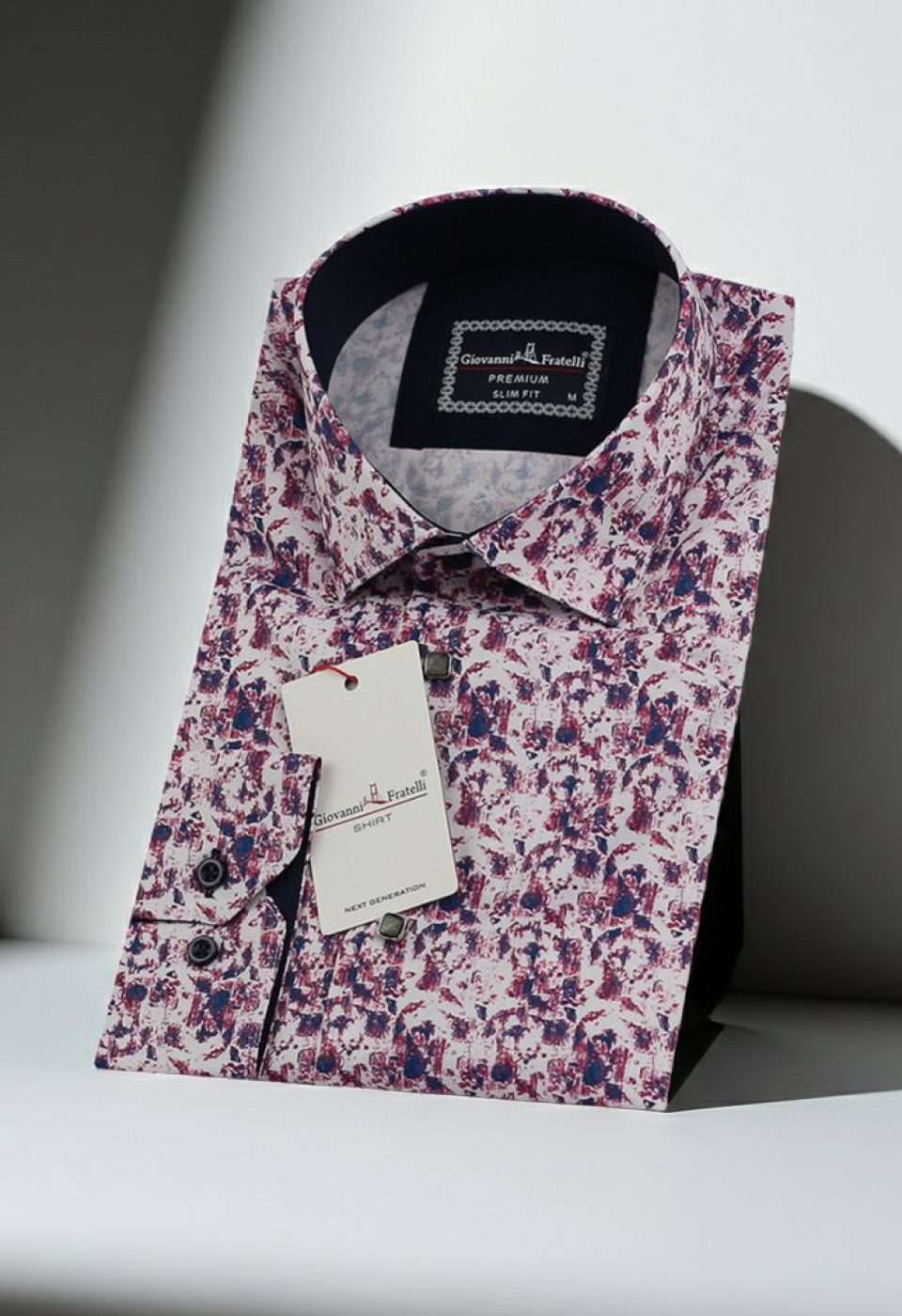 Slim Fit Uzun Kol Desenli Dijital Baskılı Erkek Gömlek 3GMK316114015 - Giovanni Fratelli
