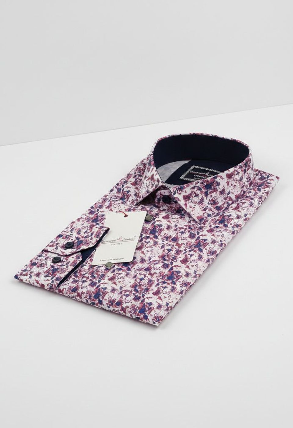 Slim Fit Uzun Kol Desenli Dijital Baskılı Erkek Gömlek 3GMK316114015
