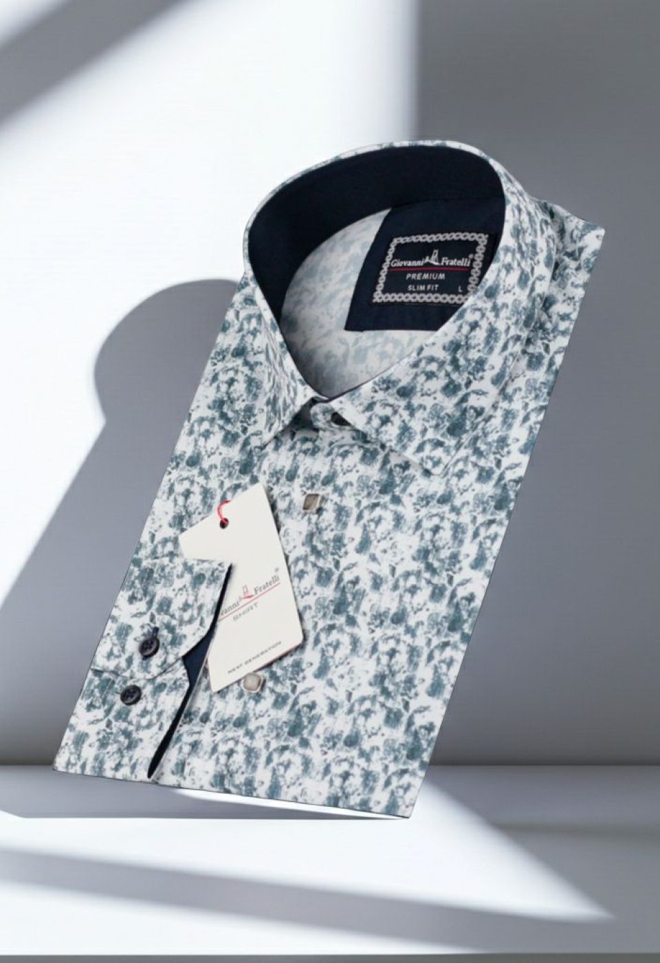Slim Fit Uzun Kol Desenli Dijital Baskılı Erkek Gömlek 3GMK316114022 - Giovanni Fratelli