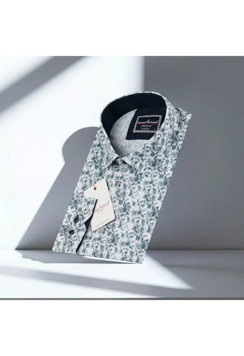 Slim Fit Uzun Kol Desenli Dijital Baskılı Erkek Gömlek 3GMK316114022 - Giovanni Fratelli