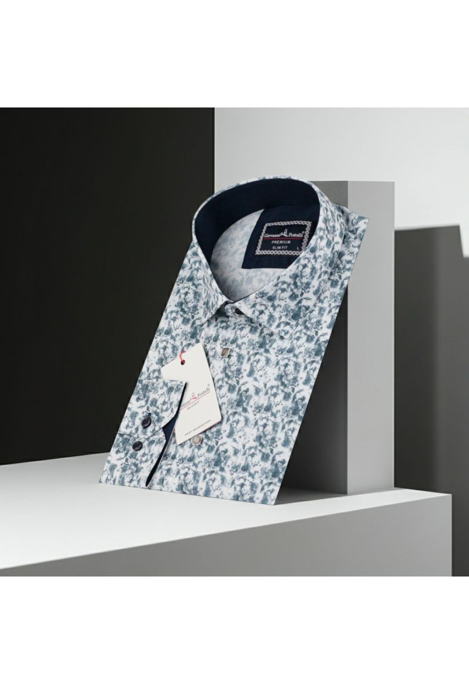 Slim Fit Uzun Kol Desenli Dijital Baskılı Erkek Gömlek 3GMK316114022 - Giovanni Fratelli