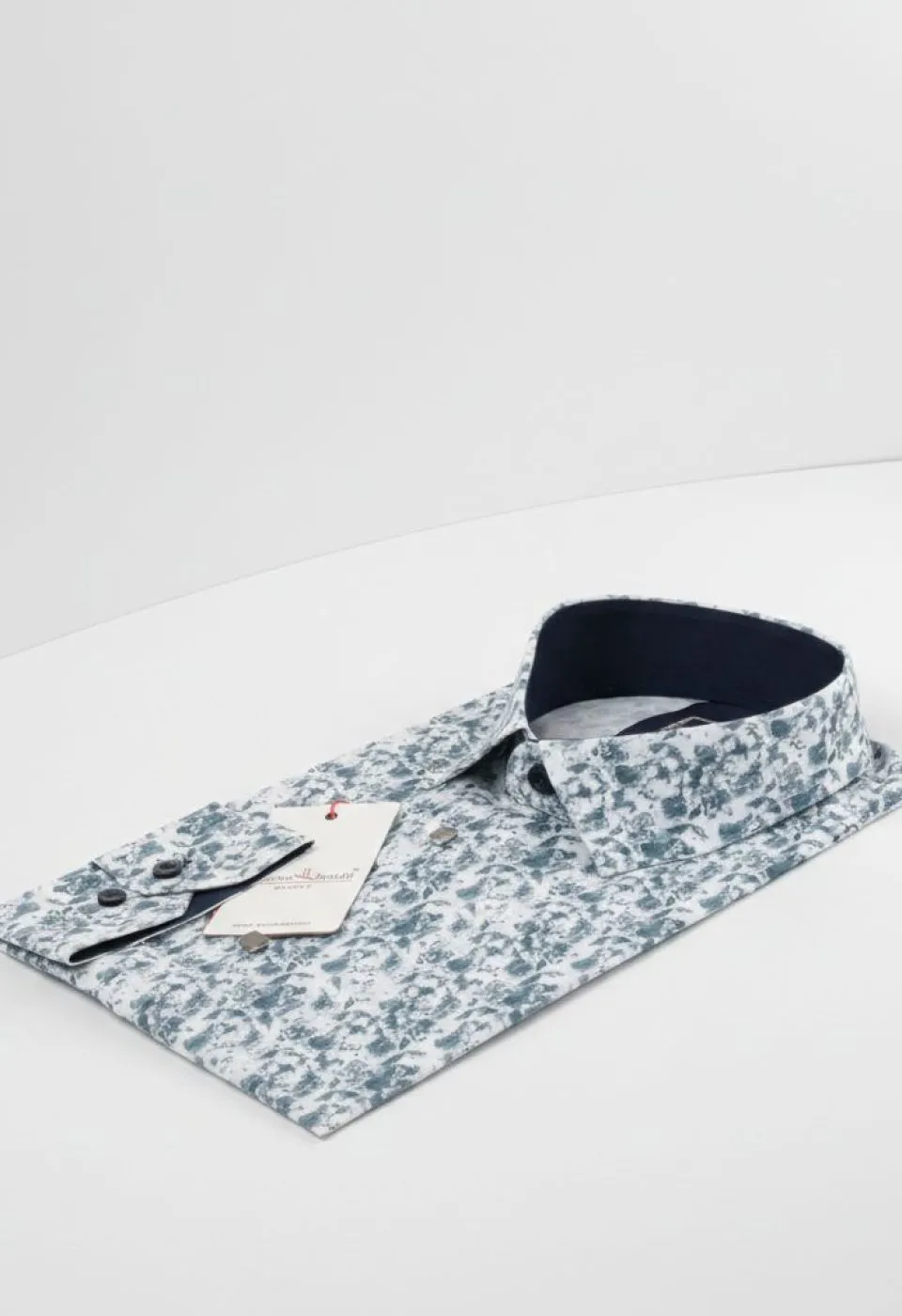 Slim Fit Uzun Kol Desenli Dijital Baskılı Erkek Gömlek 3GMK316114022