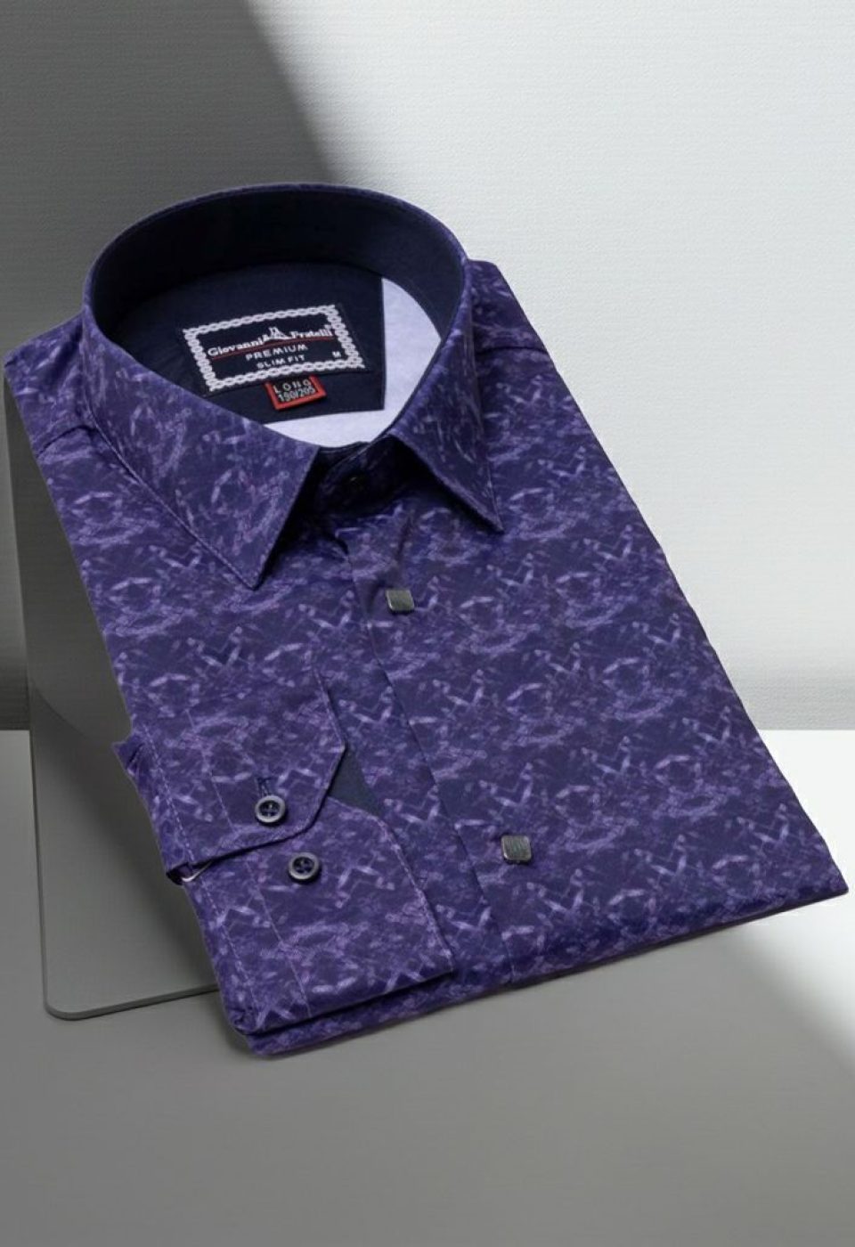 7002 CR 8 DROP DIGITAL 002 8 Drop Slim Fit Uzun Kol Dijital Baskılı Desenli Erkek Gömlek 3GMK337002002 - Giovanni Fratelli