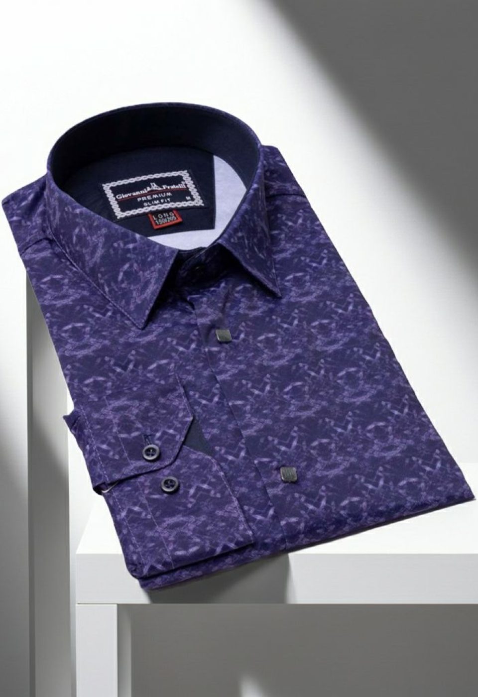8 Drop Slim Fit Uzun Kol Dijital Baskılı Desenli Erkek Gömlek 3GMK337002002