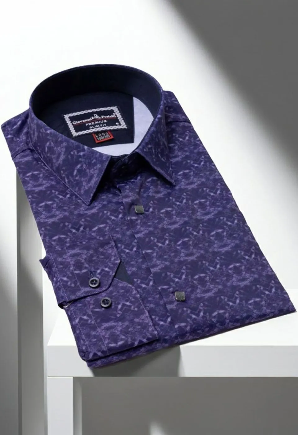 8 Drop Slim Fit Uzun Kol Dijital Baskılı Desenli Erkek Gömlek 3GMK337002002