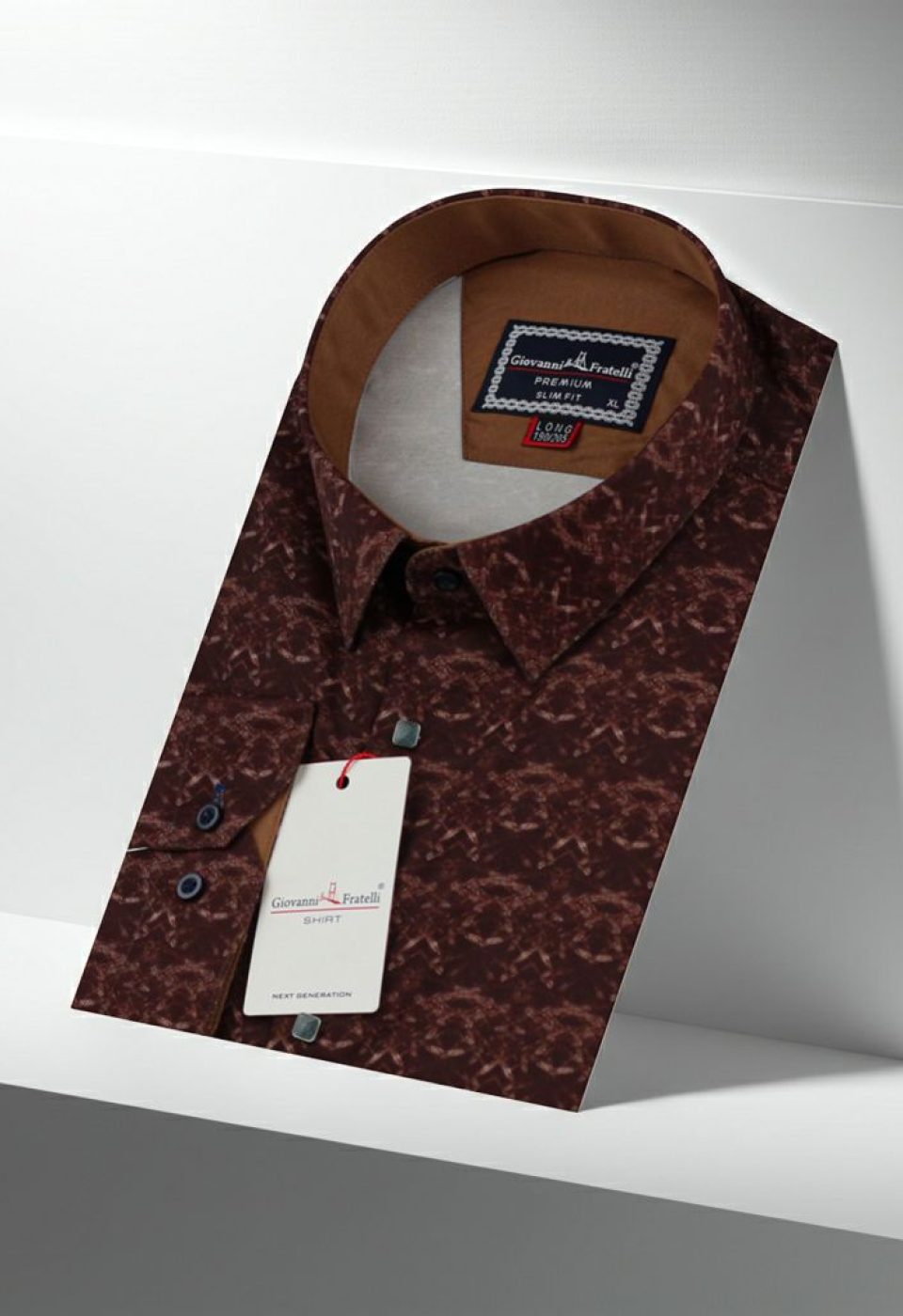 8 Drop Slim Fit Uzun Kol Dijital Baskılı Desenli Erkek Gömlek 3GMK337002006