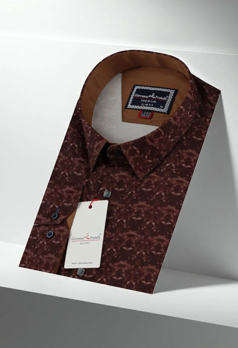 8 Drop Slim Fit Uzun Kol Dijital Baskılı Desenli Erkek Gömlek 3GMK337002006