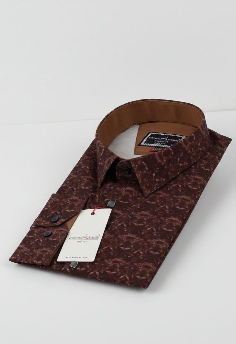 8 Drop Slim Fit Uzun Kol Dijital Baskılı Desenli Erkek Gömlek 3GMK337002006