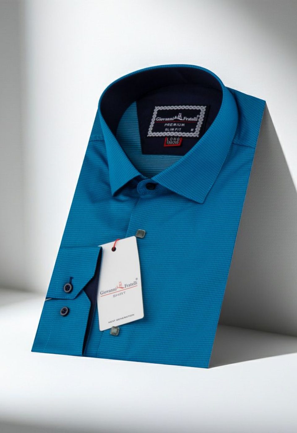 8 Drop Slim Fit Uzun Kol Desenli Erkek Gömlek 3GMK347005004