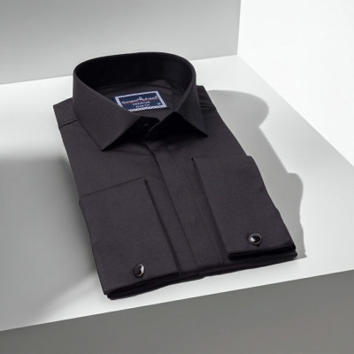 Slim Fit Kol Düğmeli Düz Renk Saten Erkek Gömlek 3GMK317020003 - Giovanni Fratelli