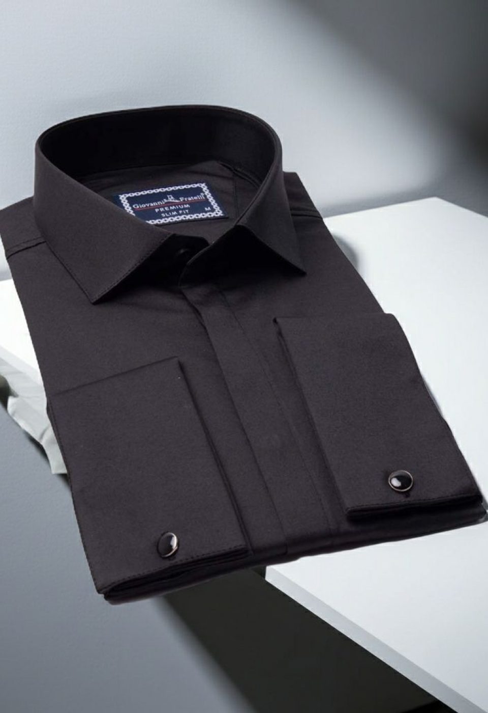 Slim Fit Kol Düğmeli Düz Renk Saten Erkek Gömlek 3GMK317020003