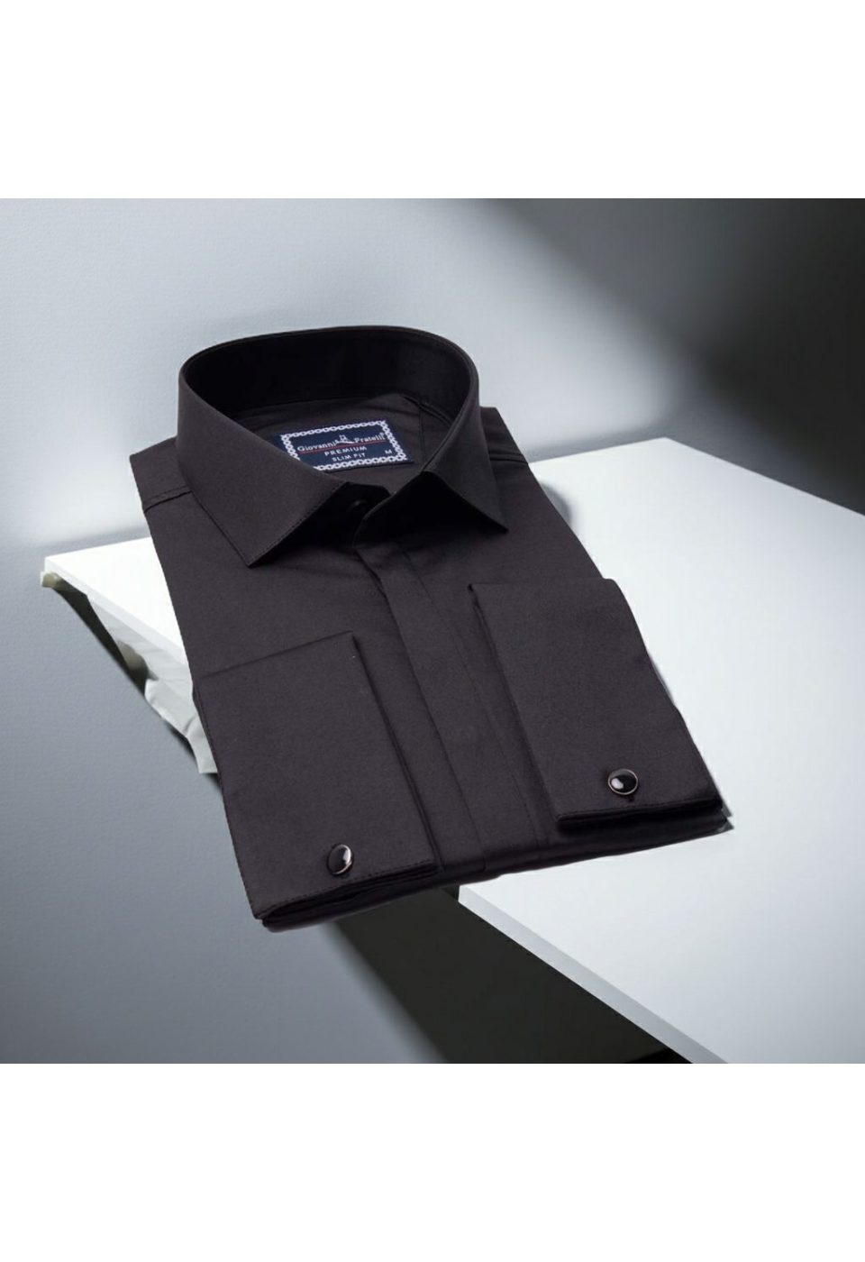 7020 CR D SATIN 003 Slim Fit Kol Düğmeli Düz Renk Saten Erkek Gömlek 3GMK317020003 - Giovanni Fratelli