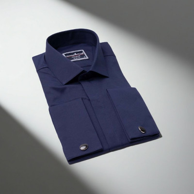 Slim Fit Kol Düğmeli Düz Renk Saten Erkek Gömlek 3GMK317020006 - Giovanni Fratelli