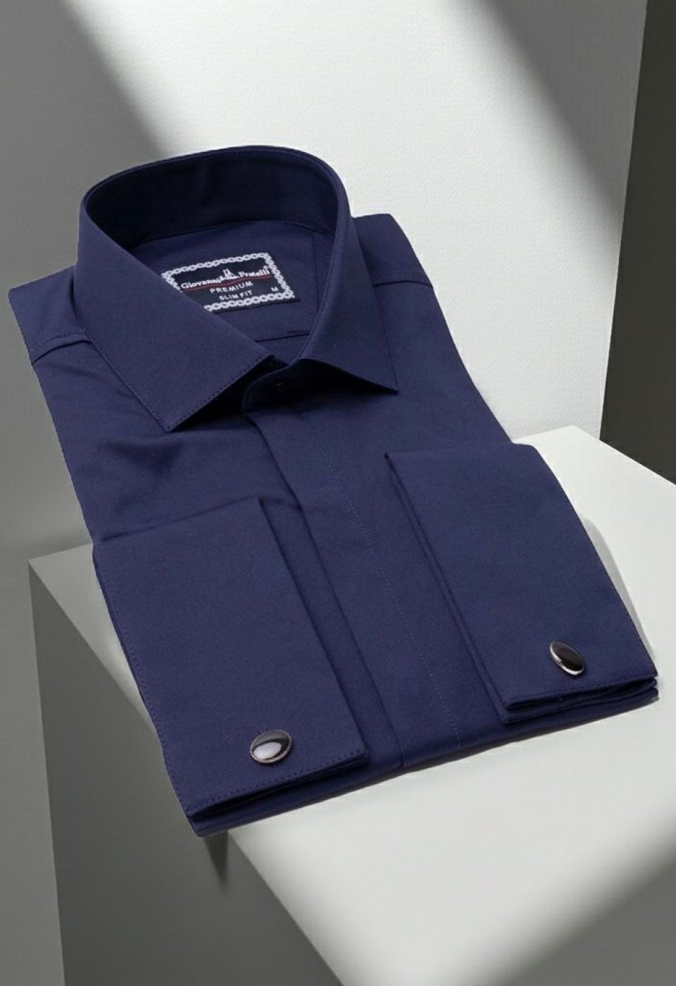 Slim Fit Kol Düğmeli Düz Renk Saten Erkek Gömlek 3GMK317020006