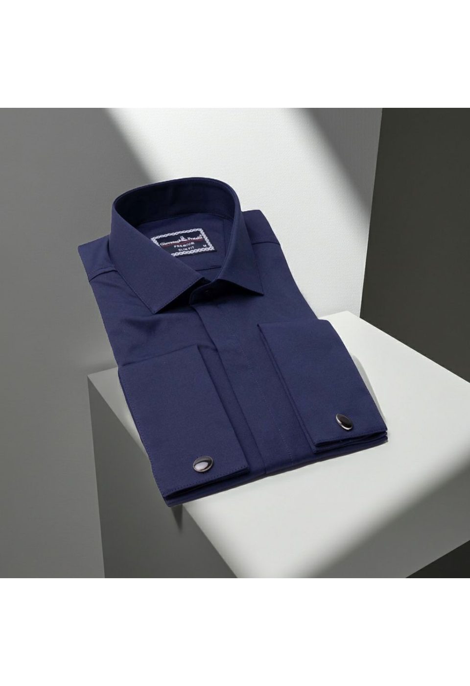 Slim Fit Kol Düğmeli Düz Renk Saten Erkek Gömlek 3GMK317020006 - Giovanni Fratelli