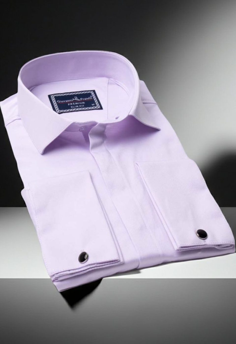 Slim Fit Kol Düğmeli Düz Renk Saten Erkek Gömlek 3GMK317020007