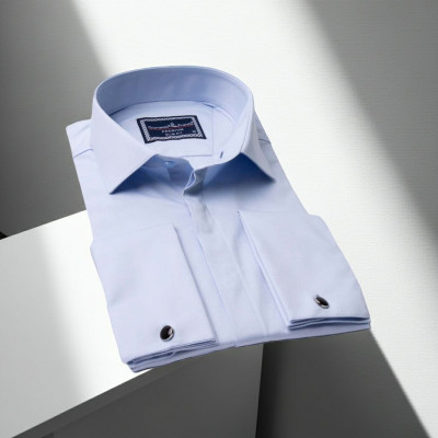 Slim Fit Kol Düğmeli Düz Renk Saten Erkek Gömlek 3GMK317020008 - Giovanni Fratelli