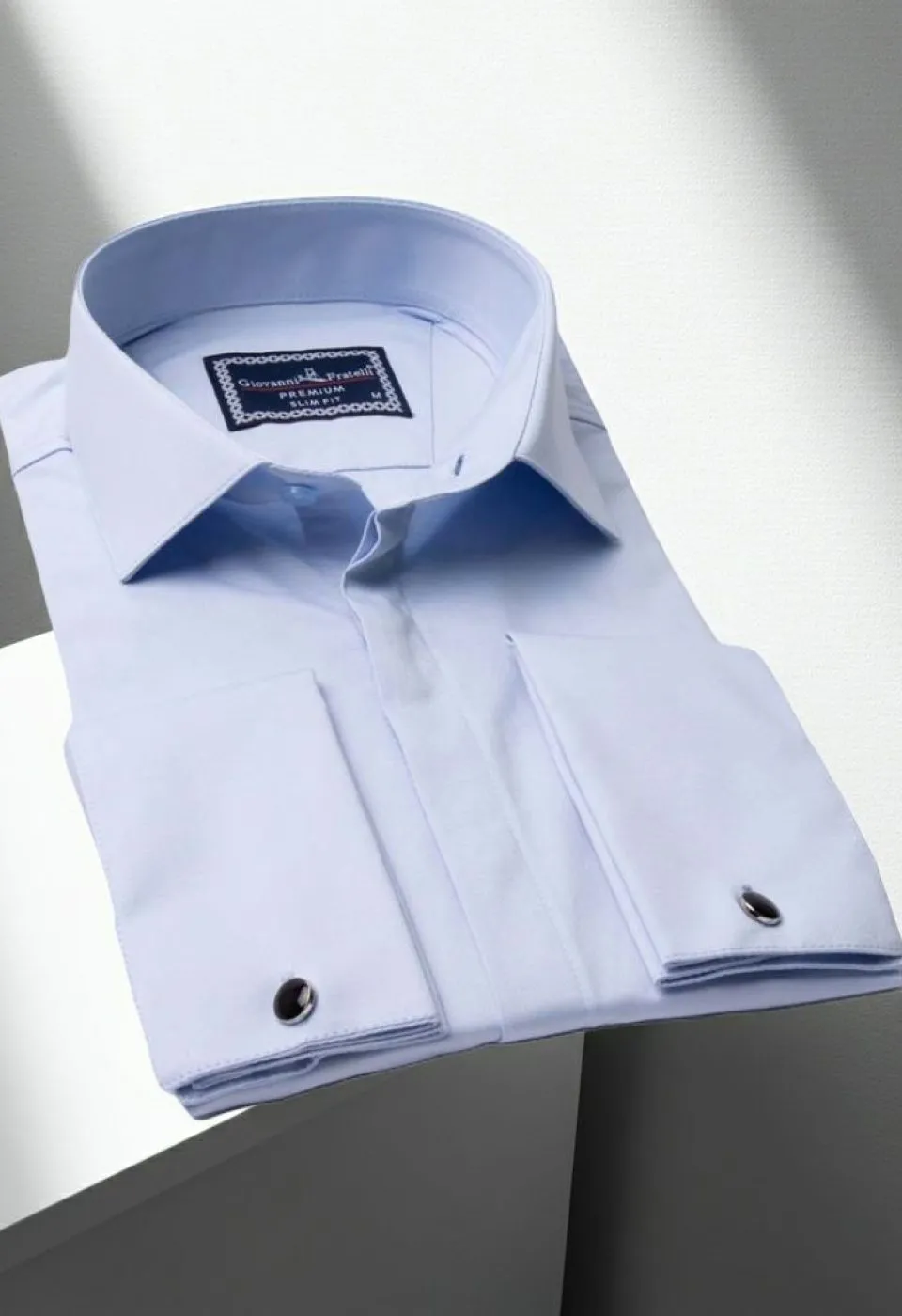 Slim Fit Kol Düğmeli Düz Renk Saten Erkek Gömlek 3GMK317020008