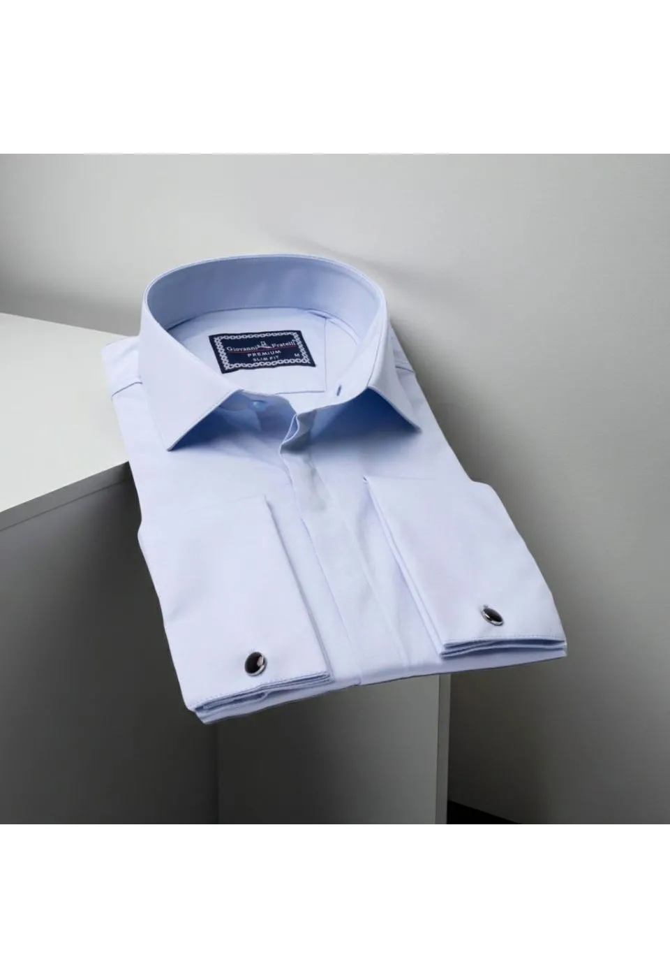 Slim Fit Kol Düğmeli Düz Renk Saten Erkek Gömlek 3GMK317020008 - Giovanni Fratelli