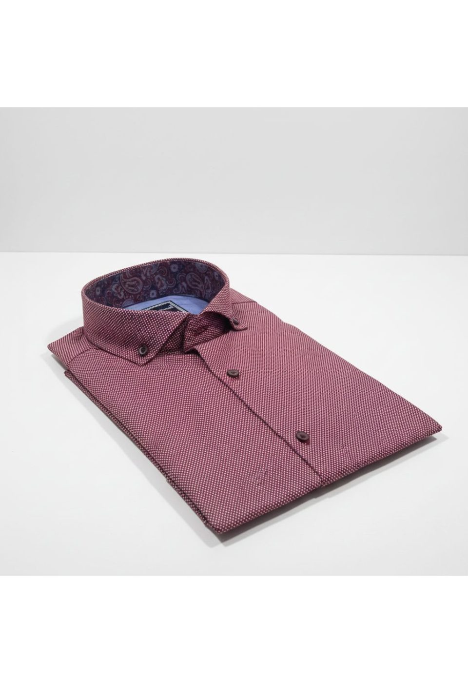 Slim Fit Kısa Kol Desenli Yaka Düğmeli Erkek Gömlek 3GMK317024001 - Giovanni Fratelli