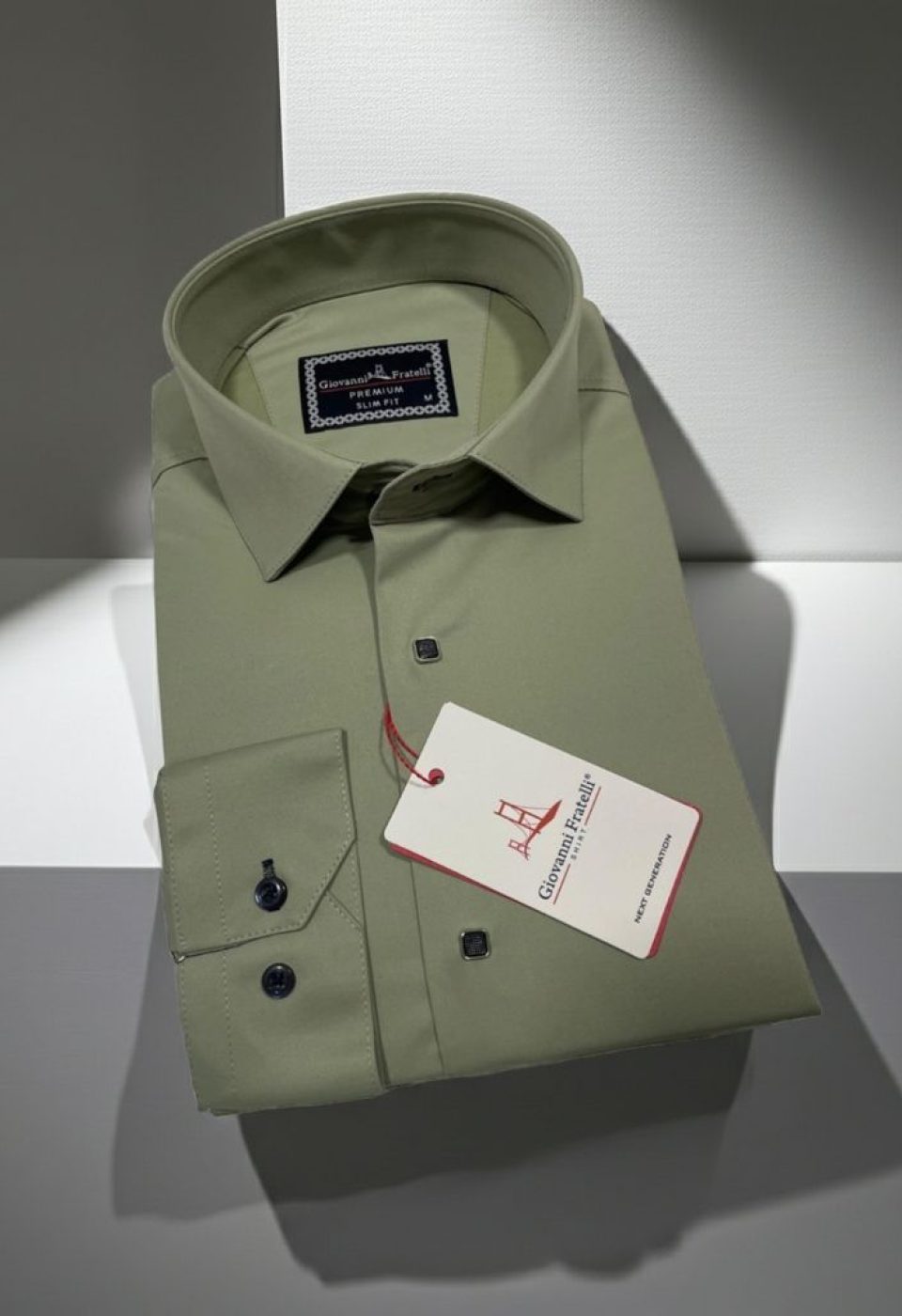 Slim Fit Uzun Kol Düz Renk Saten Erkek Gömlek 3GMK317037002 - Giovanni Fratelli