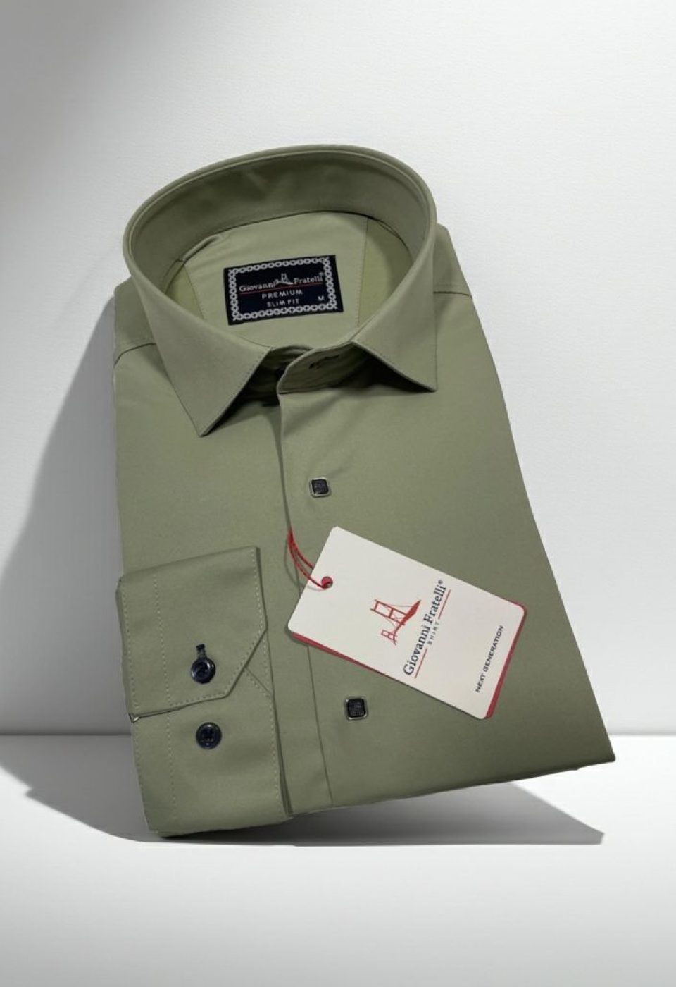 Slim Fit Uzun Kol Düz Renk Saten Erkek Gömlek 3GMK317037002 - Giovanni Fratelli