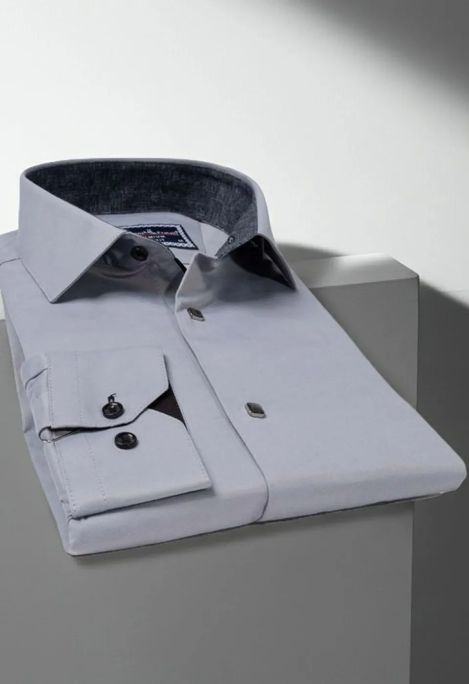 Slim Fit Uzun Kol Düz Renk Saten Erkek Gömlek 3GMK317037009