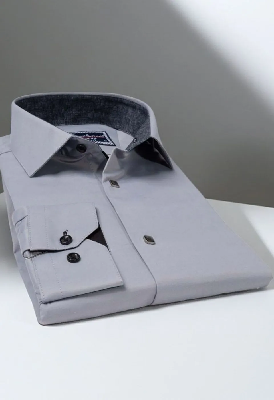Slim Fit Uzun Kol Düz Renk Saten Erkek Gömlek 3GMK317037009