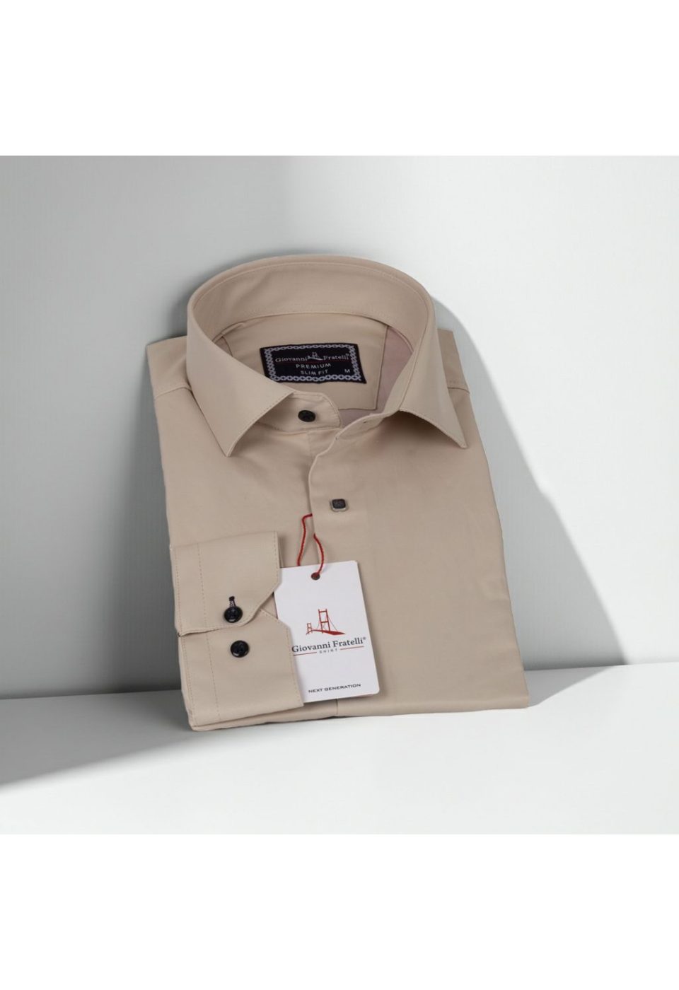 Slim Fit Uzun Kol Düz Renk Saten Erkek Gömlek 3GMK317037012 - Giovanni Fratelli