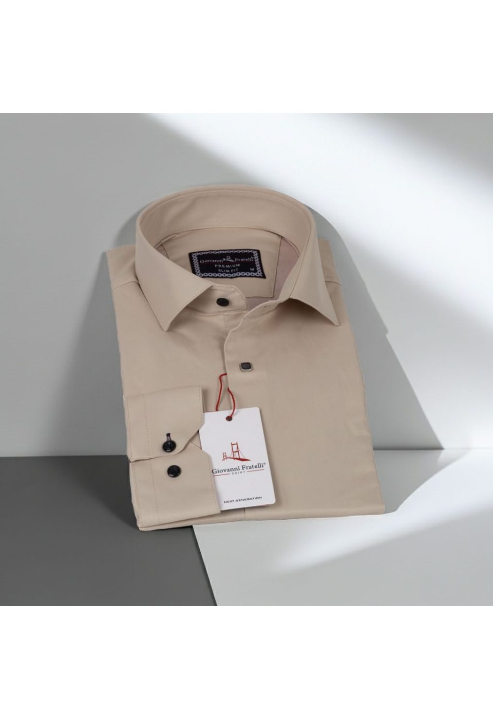 Slim Fit Uzun Kol Düz Renk Saten Erkek Gömlek 3GMK317037012 - Giovanni Fratelli