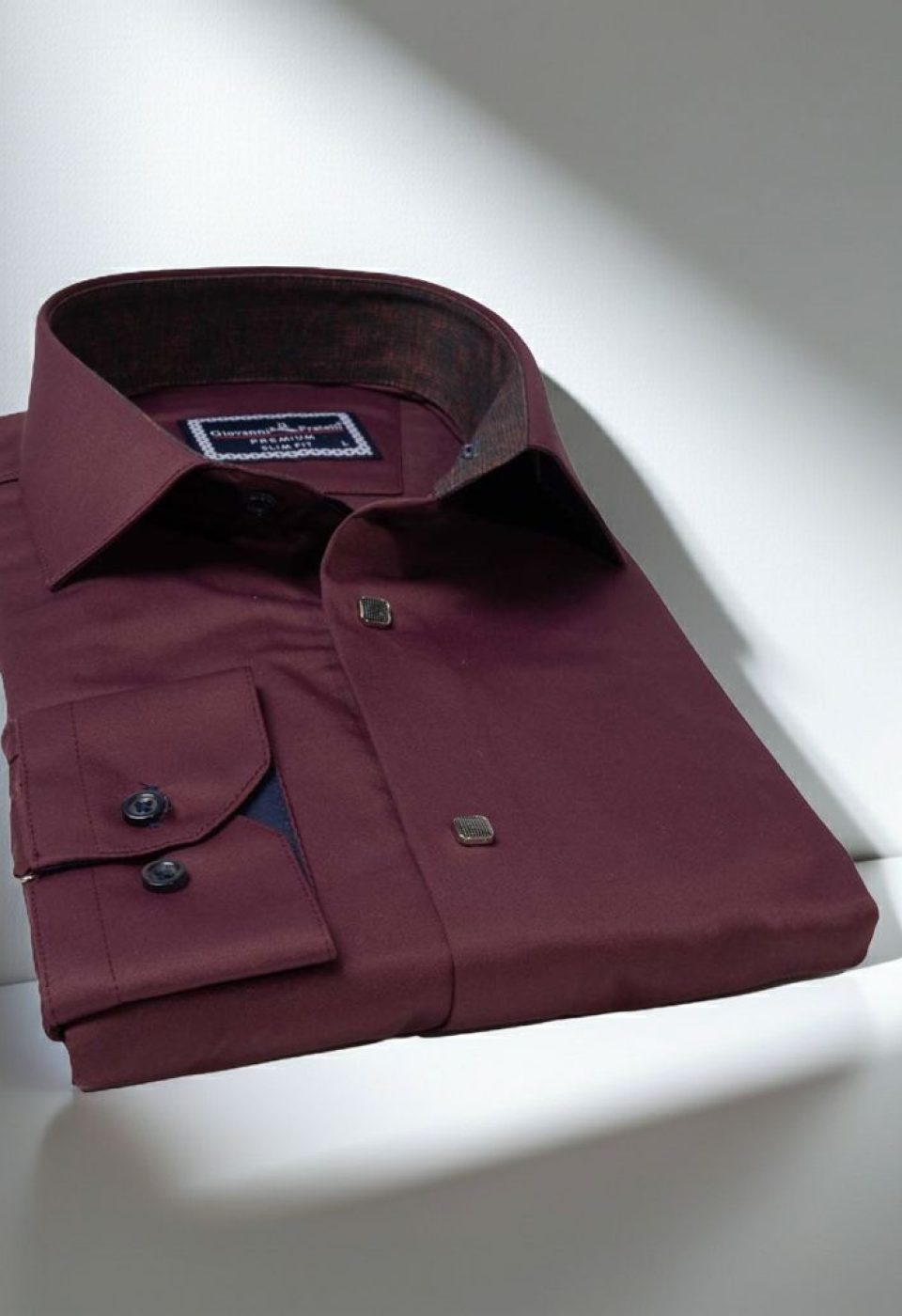 Slim Fit Uzun Kol Düz Renk Saten Erkek Gömlek 3GMK317037016