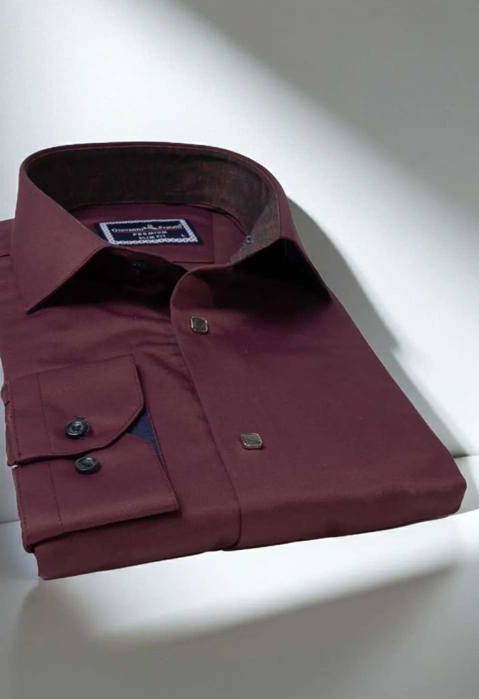 Slim Fit Uzun Kol Düz Renk Saten Erkek Gömlek 3GMK317037016