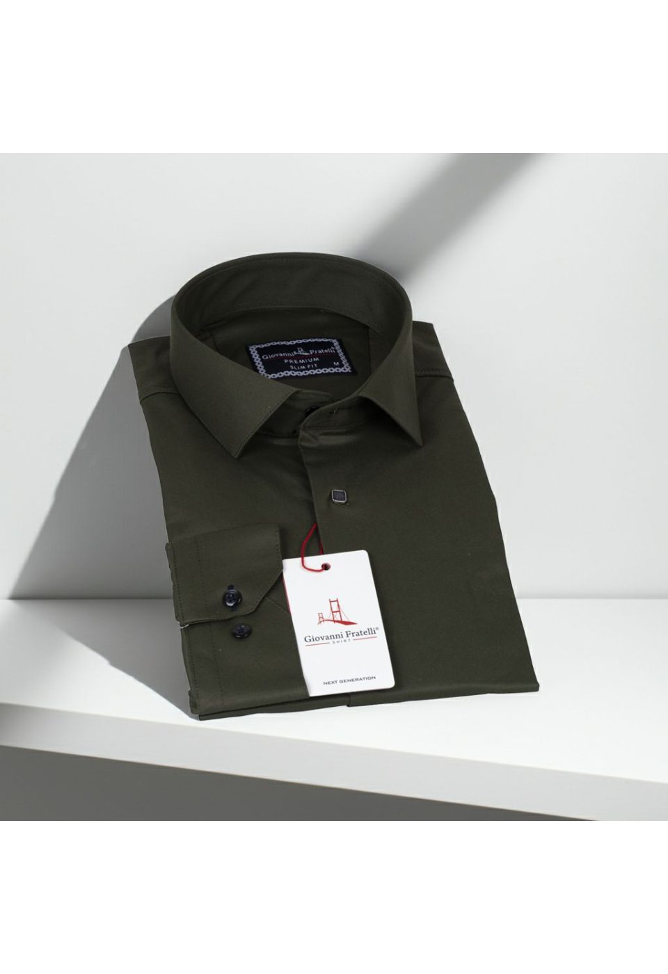 Slim Fit Uzun Kol Düz Renk Saten Erkek Gömlek 3GMK317037A01 - Giovanni Fratelli