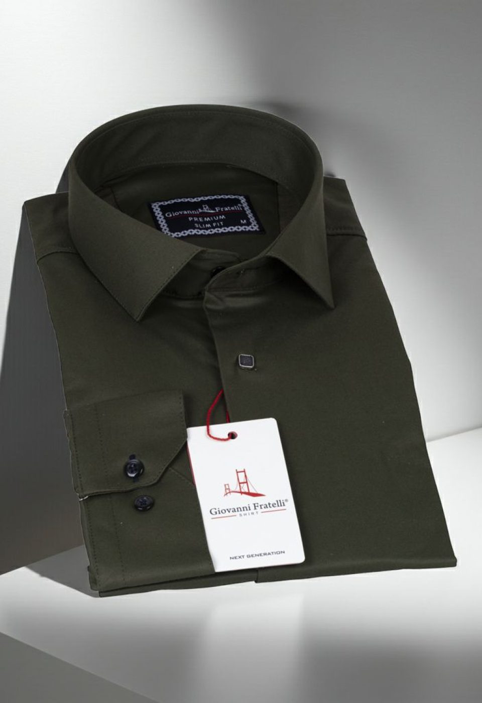Slim Fit Uzun Kol Düz Renk Saten Erkek Gömlek 3GMK317037A01 - Giovanni Fratelli
